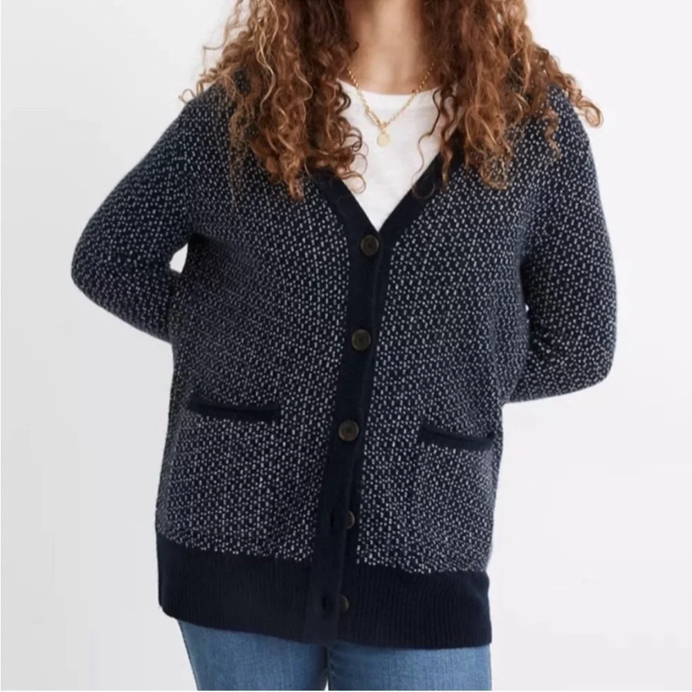 Madwell Bird's Eye Maysfield Cardigan Sweater in Coziest Yarn
